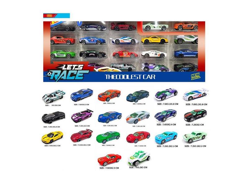 20PCS METAL SLIDING CAR